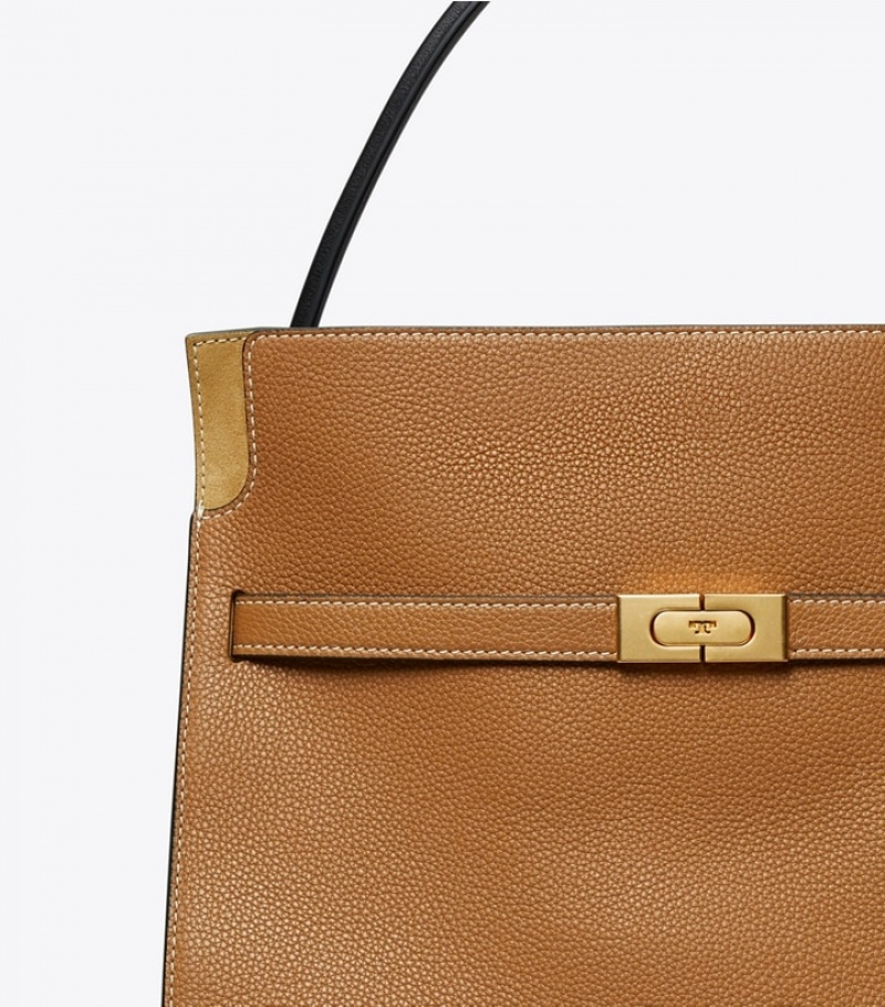 Tory Burch Lee Radziwill Pebbled Double Satchel Väska Dam | BLRTKFA-31