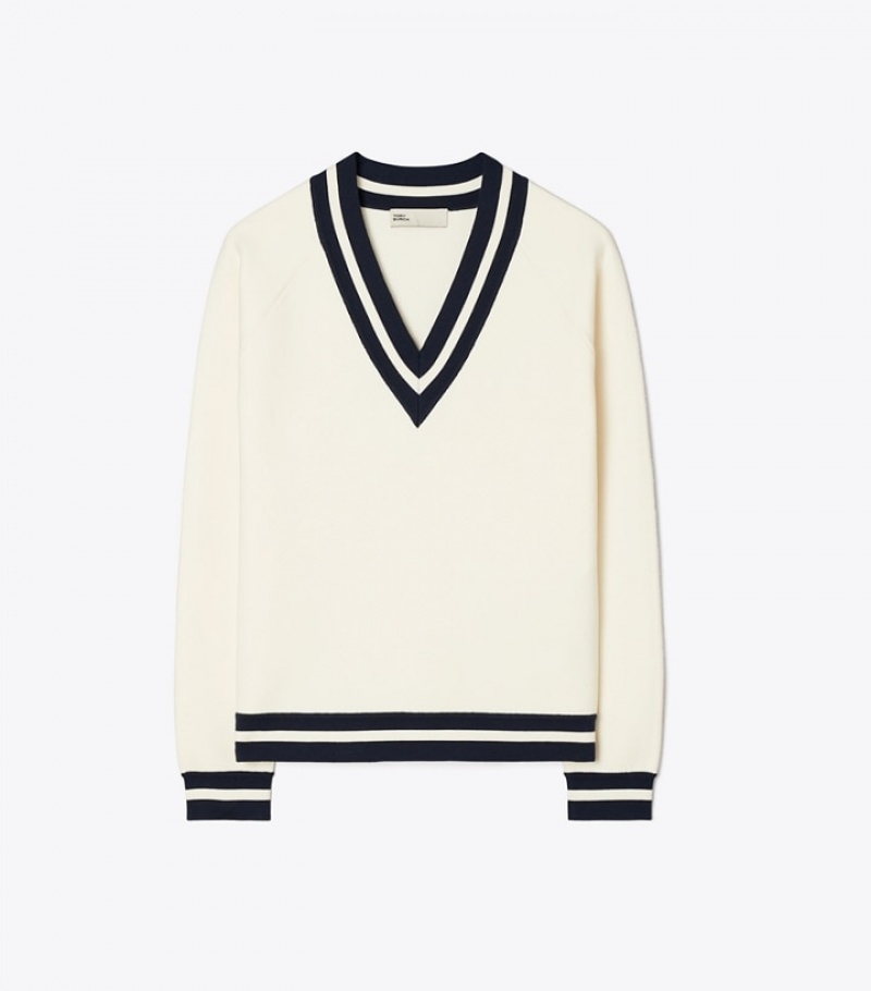 Tory Burch Merino V Neck Tröjor Dam | YWEOZNK-09