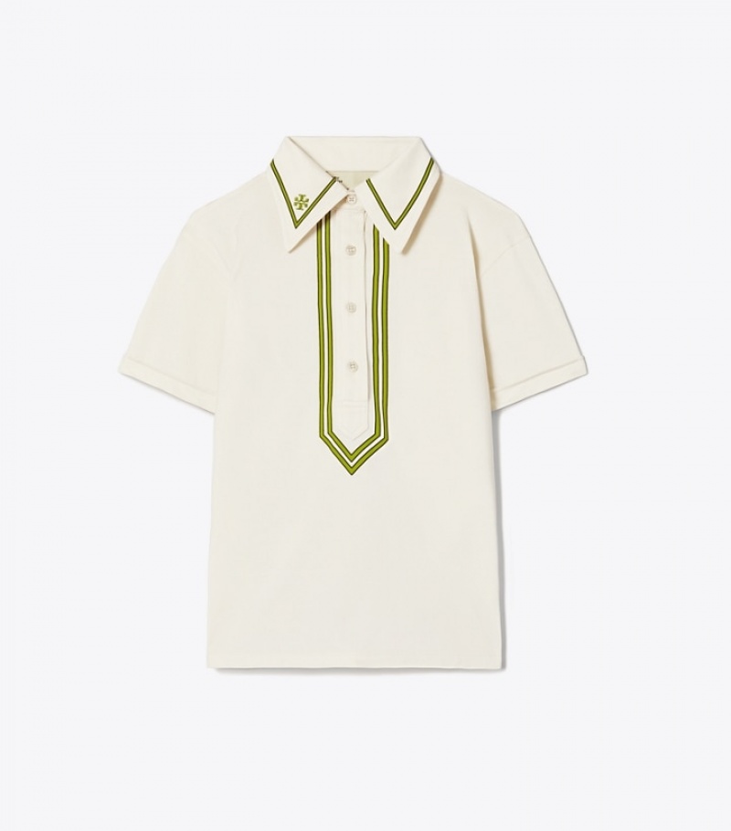 Tory Burch Retro Mercerized Bomull Polo Tops & Shirts Dam | UAPGCSR-73
