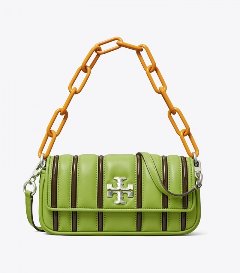 Tory Burch Small Kira Bombé Stripe Flap Axelväska Dam | MBREQLZ-28