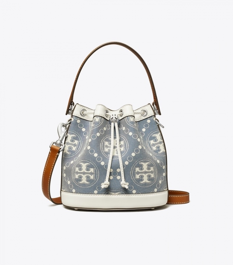 Tory Burch T Monogram Denim Bucket Bag Dam | ZSMVUKP-58