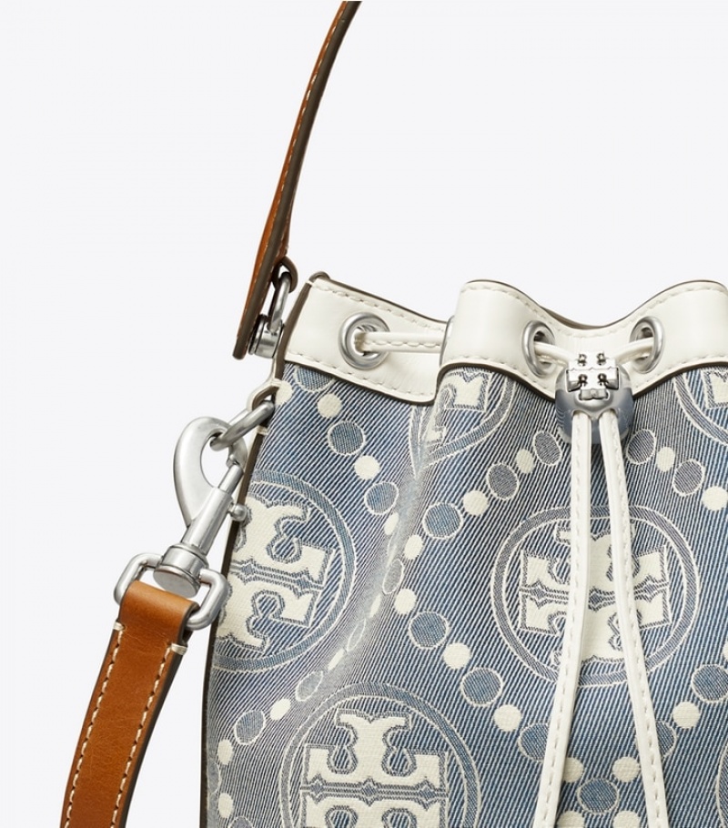 Tory Burch T Monogram Denim Bucket Bag Dam | ZSMVUKP-58