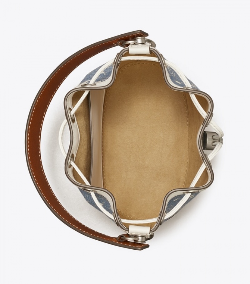 Tory Burch T Monogram Denim Bucket Bag Dam | ZSMVUKP-58