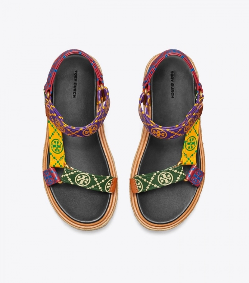 Tory Burch T Monogram Rope Sport Sandal Espadriller Dam | JSHEKUR-34